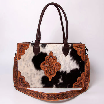 American Darling Tote Hair-On Hand Tooled Genuine Leather Western Women Bag Handbag Purse | Travel Bags College Casual